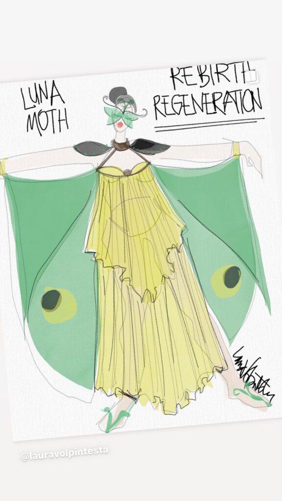 fashion drawing apps: Costume design color sketch using Tayasui Sketches app on iPad with laura Volpintesta illustration apps