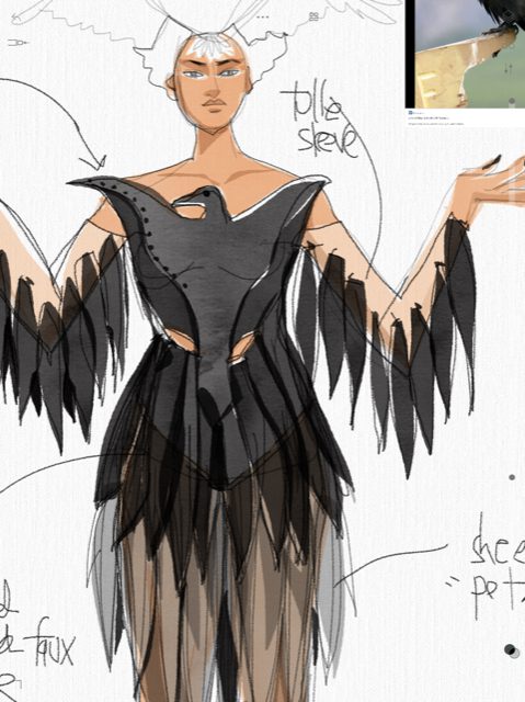 fashion and costume sketching on iPad wtih Tayasui Sketches by Laura Volpintesta