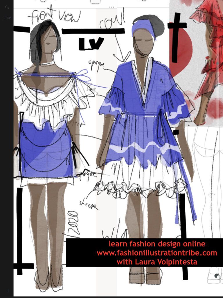 online fashion sketch group with Laura Volpintesta
