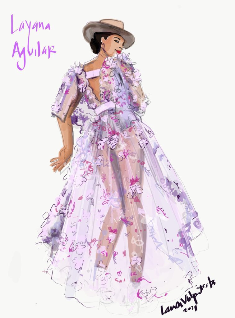 Digital fashion illustration with apps: fashion designer Layana Aguilar by Laura Volpintesta