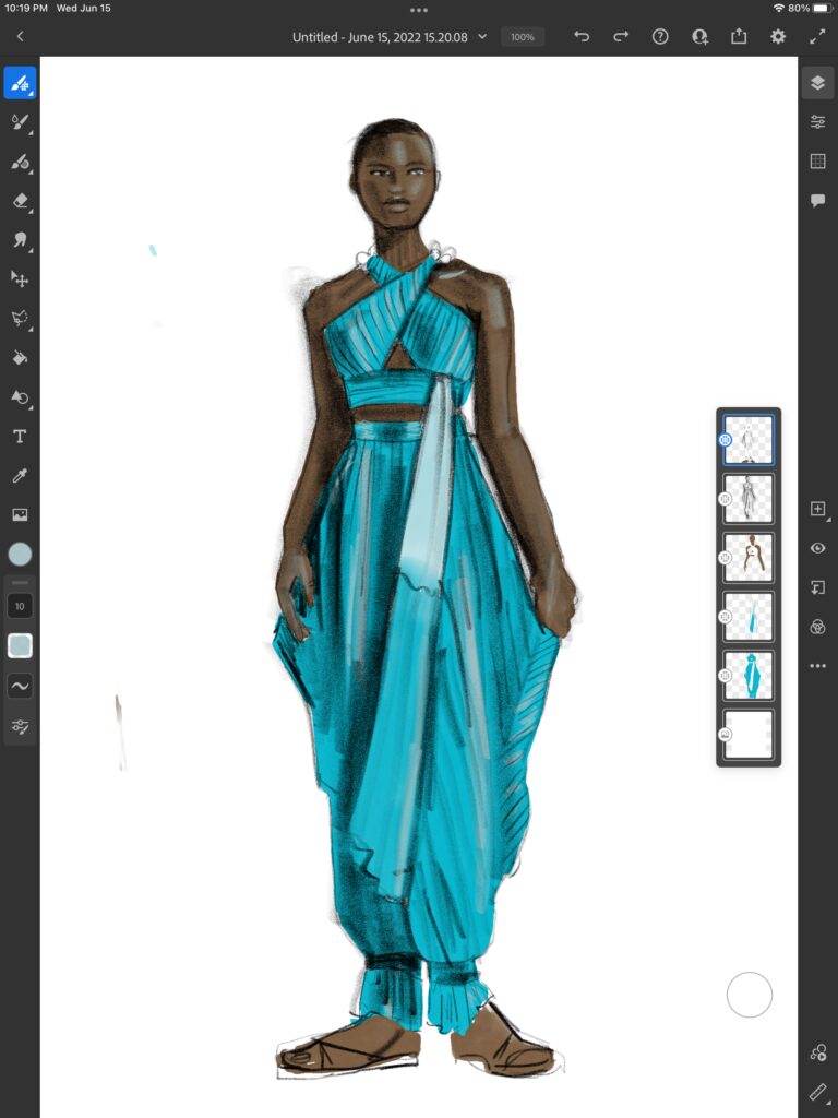 resources for fashion students Adobe fresco for fashion illustration by Laura volpintesta