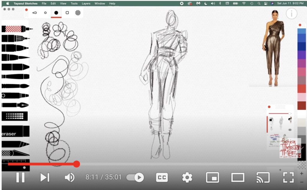 Tayasui Sketches Desktop app fashion illustration by laura volpintesta