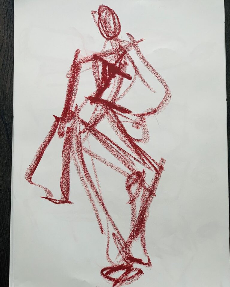 oil pastels,fashion illustration exercises with Laura Volpintesta