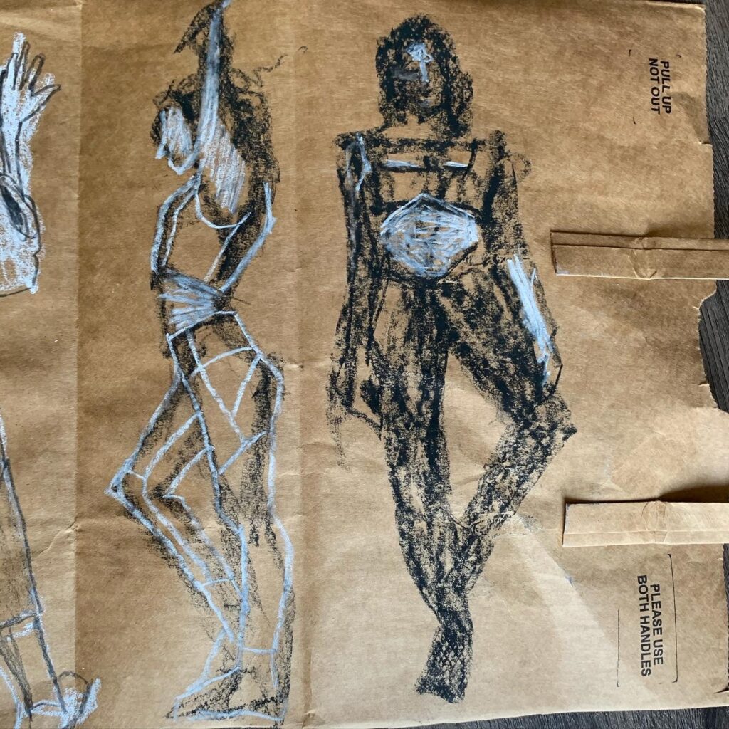 Brown Paper Bag Fashion Sketching Laura Volpintesta Figure Drawing