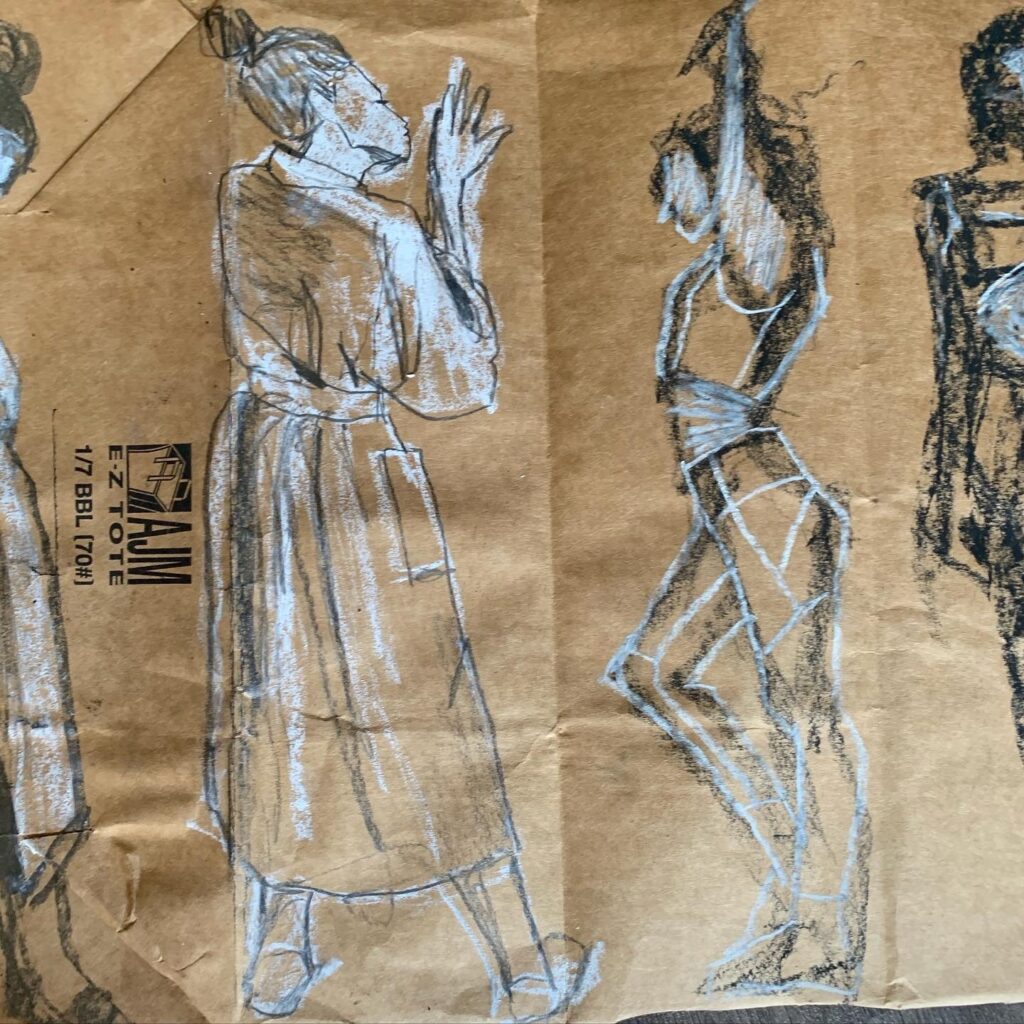 Brown Paper Bag Fashion Sketching Laura Volpintesta Figure Drawing