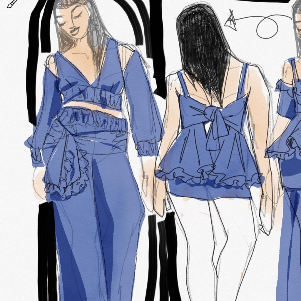 plus size chambray collection design sketches by laura Volpintesta