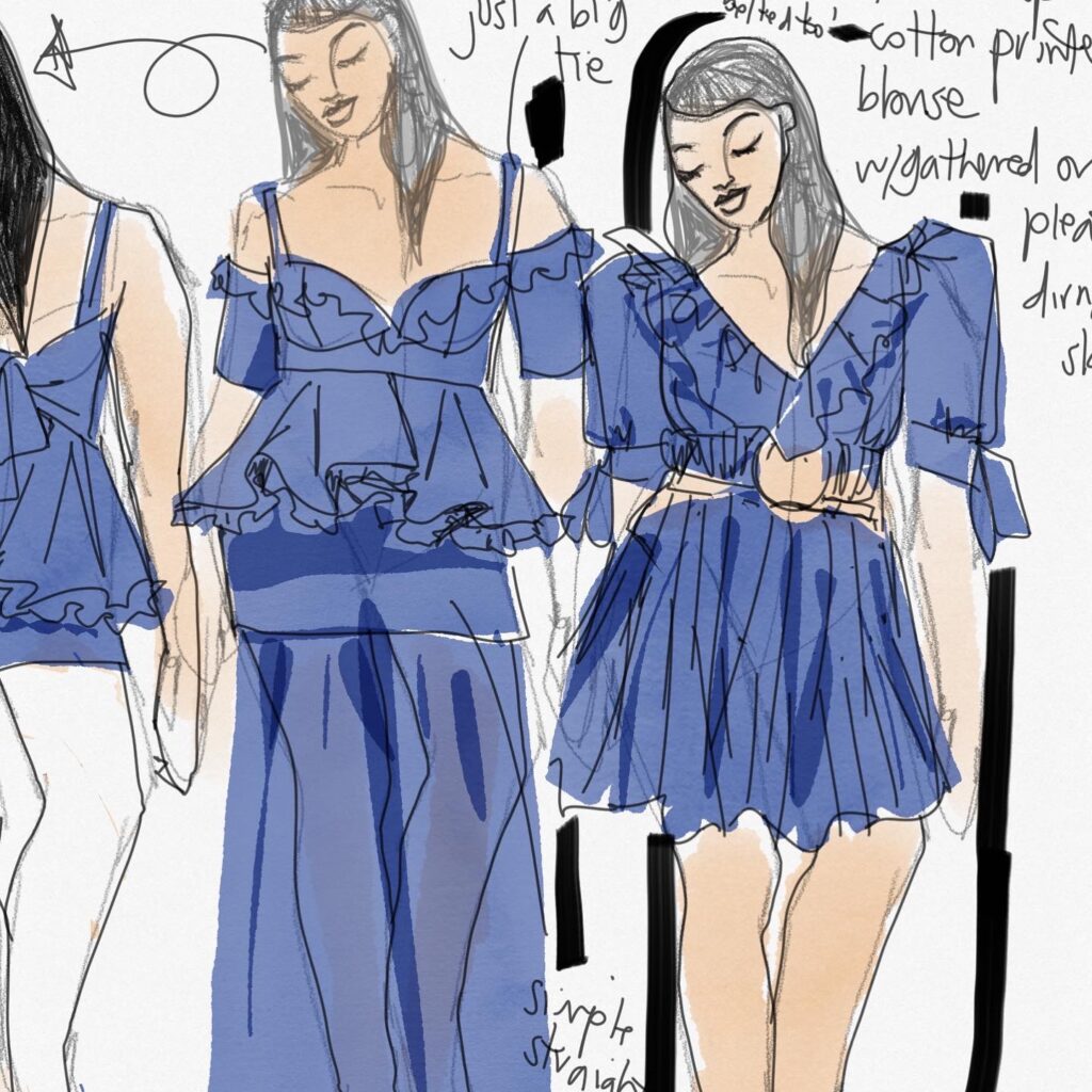 plus size chambray collection design sketches by laura Volpintesta