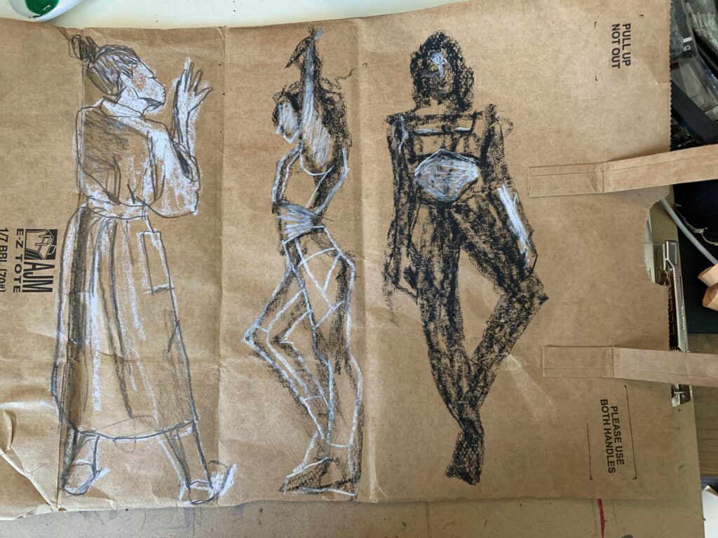 Brown Paper Bag Fashion Sketching Laura Volpintesta