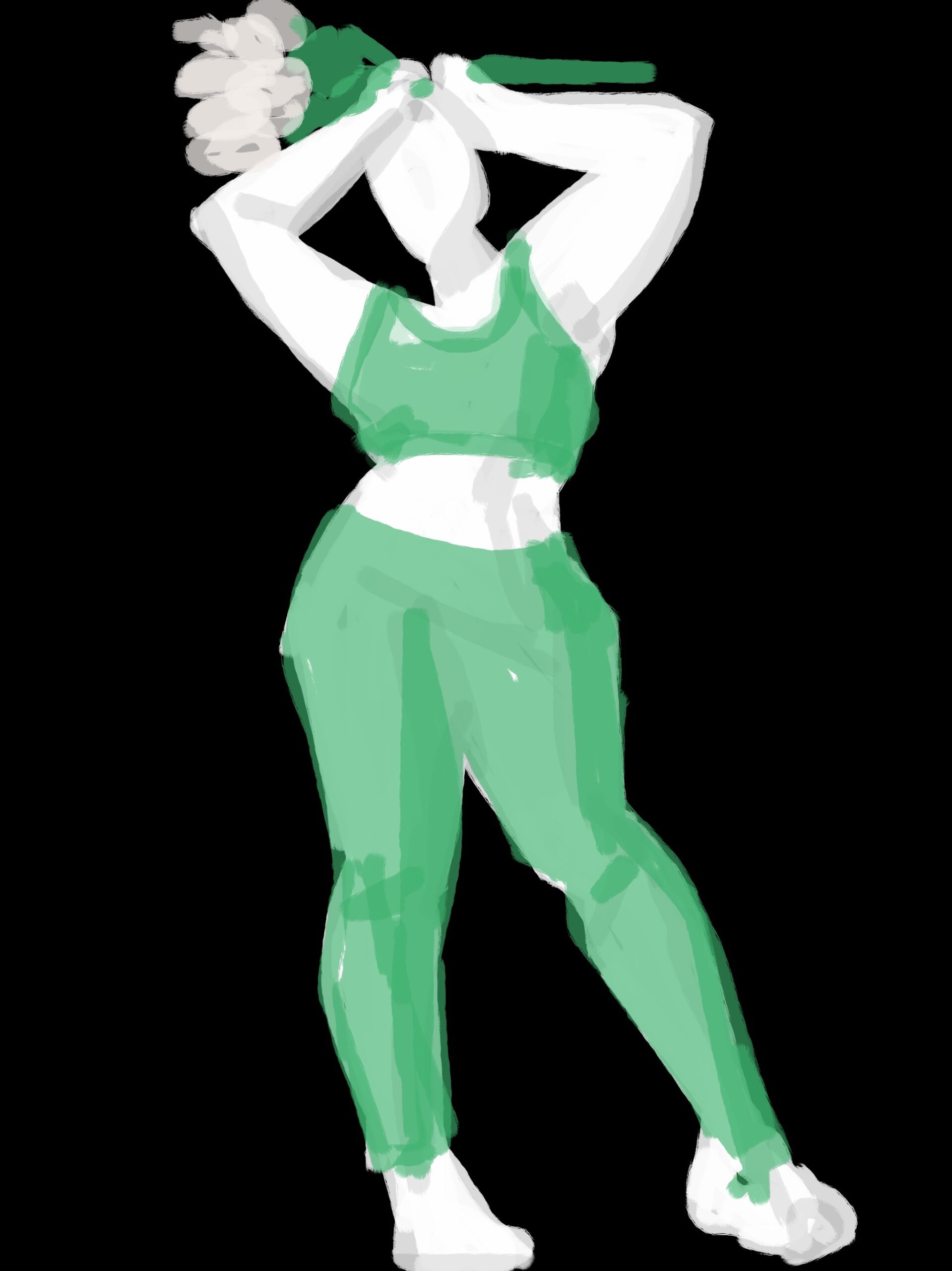 Real size fashion model drawing by Laura Volpintesta