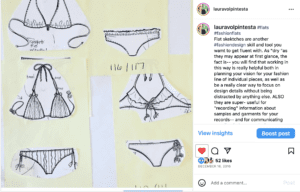 flat sketches by Laura Volpintesta , swimwear design