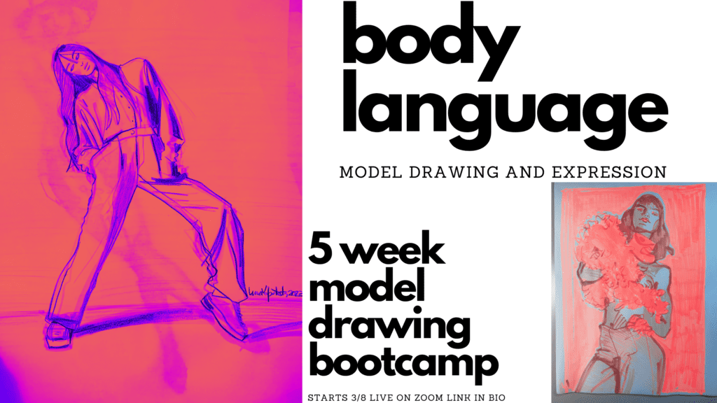 fashion drawing/ model drawing/ figure drawing online course for fashion illustration