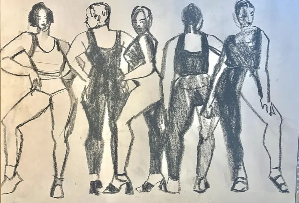Fashion Model Drawing Illustration studies by Laura Volpintes