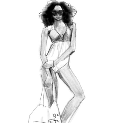 Standing posed figure drawing, fashion drawing and fashion illustration course online with Laura Volpintesta