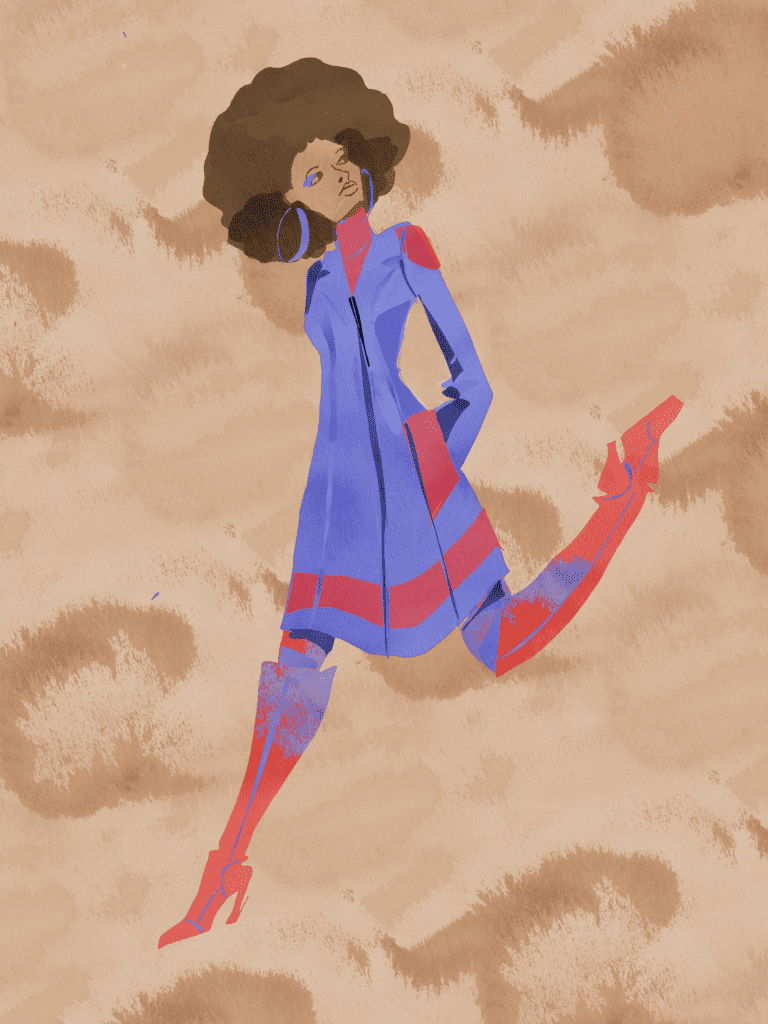 Fashion ILlustration on ipad pro with Tayasui Sketches app, by Laura Volpintesta