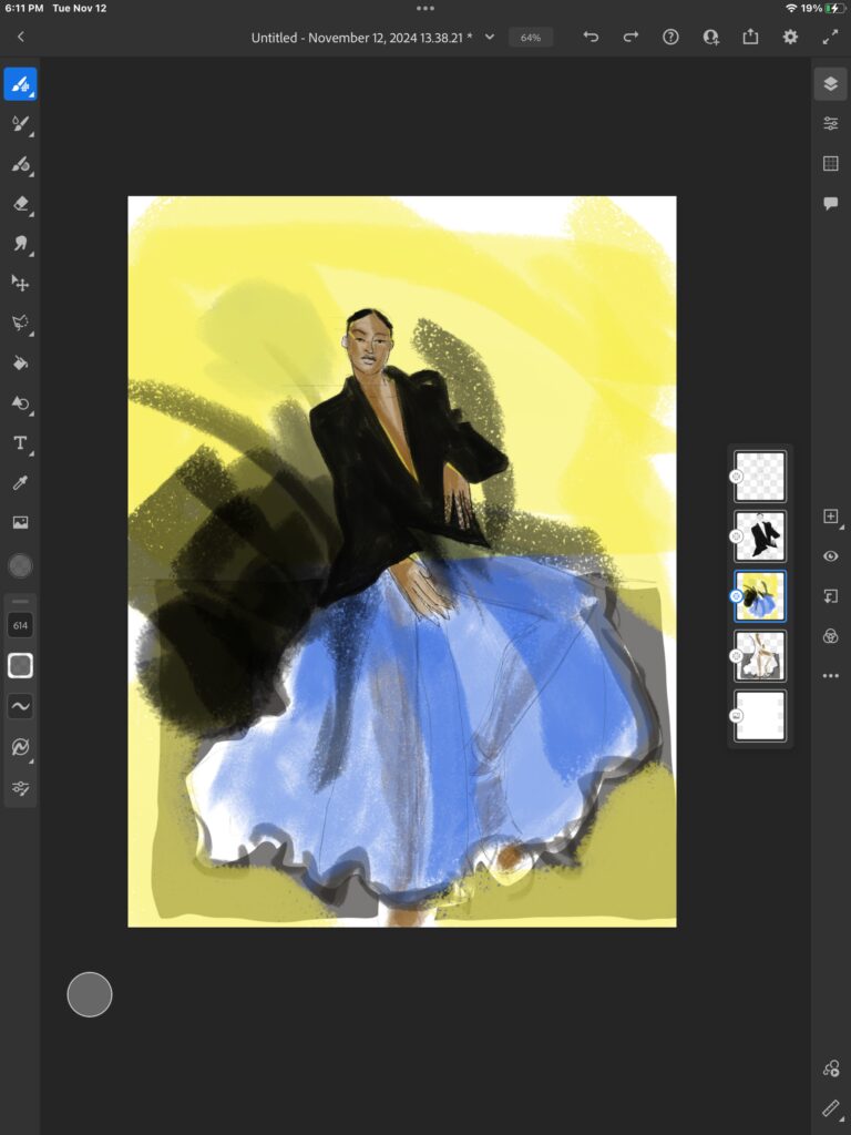 tulle skirt digital fashion illustration