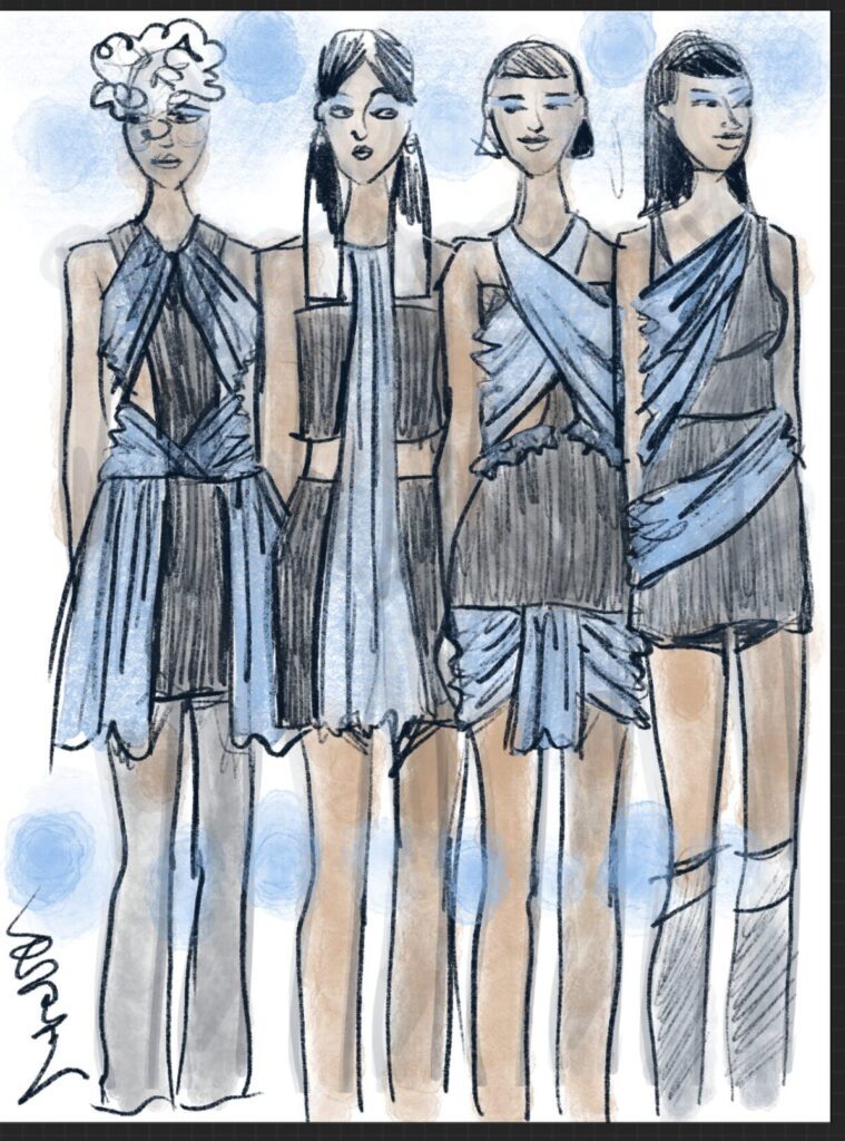 Fashion Design Sketching on iPad with Procreate app by Laura Volpintesta