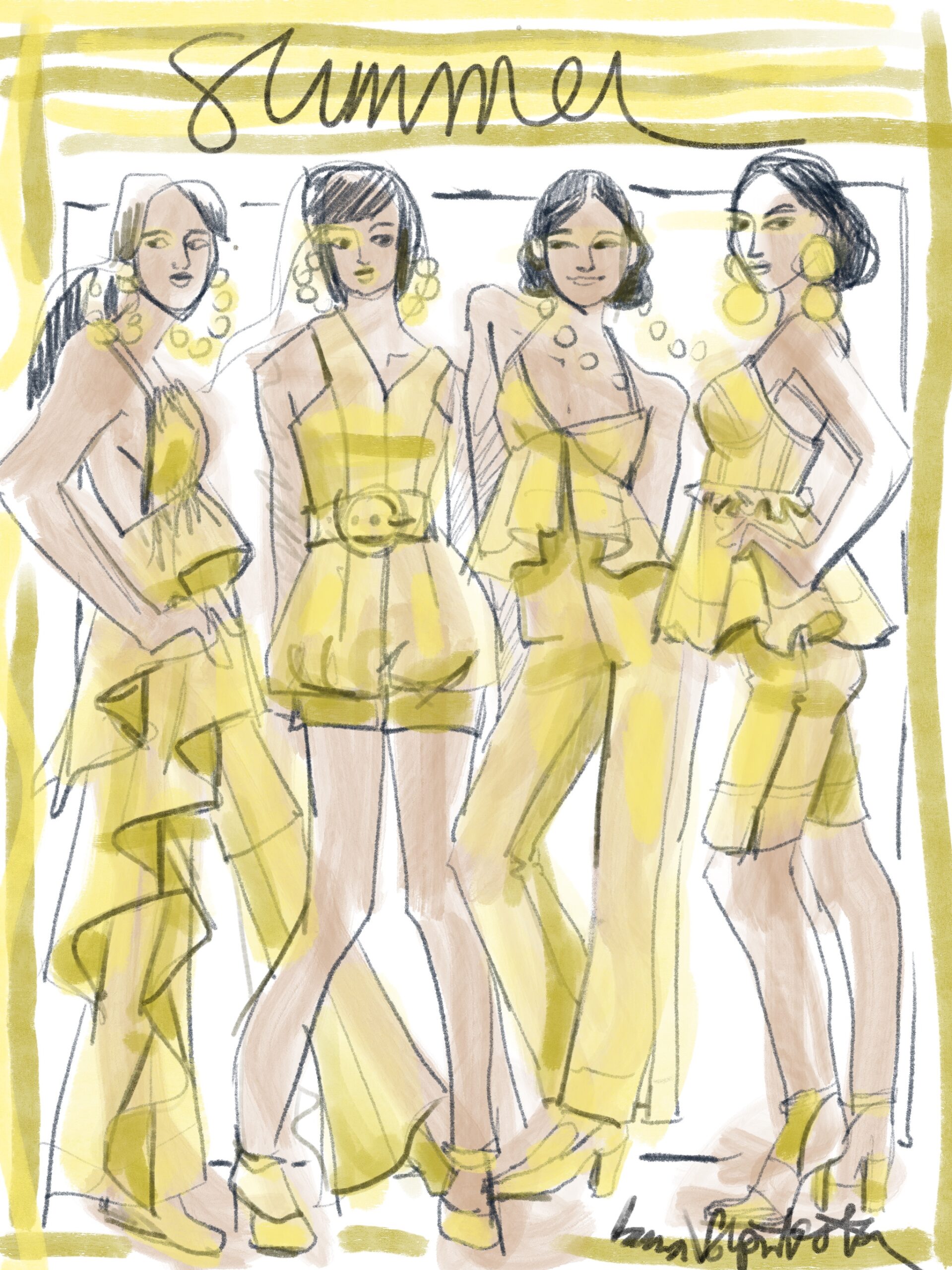 Procreate app for fashion design sketching by Laura Volpintesta