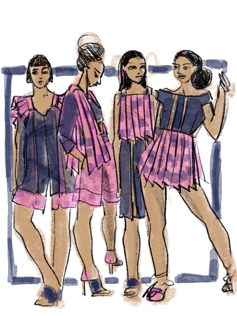 Procreate app fashion design sketching on Ipad pro by Laura Volpintesta