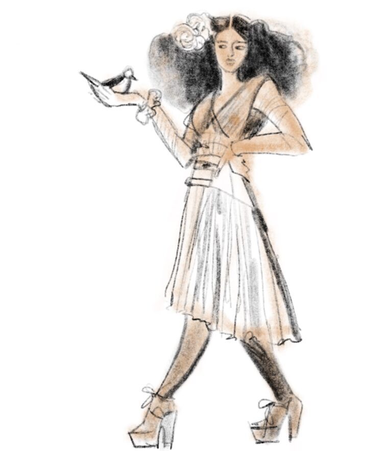 Fashion Illustration using Procreate app, by Laura Volpintesta