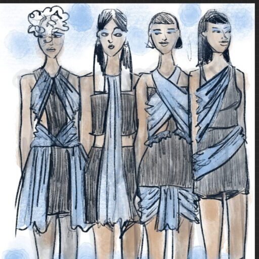 Fashion Design Sketching on iPad with Procreate app by Laura Volpintesta