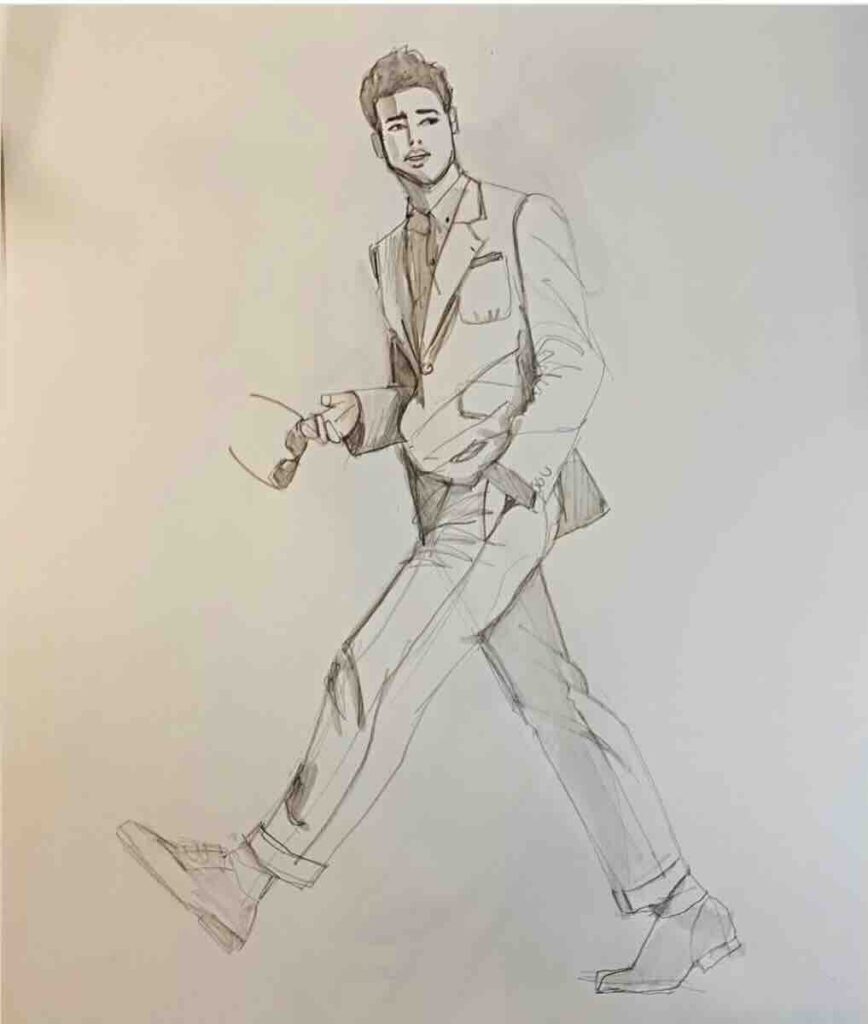 menswear fashion design illustration by Laura Volpintesta 