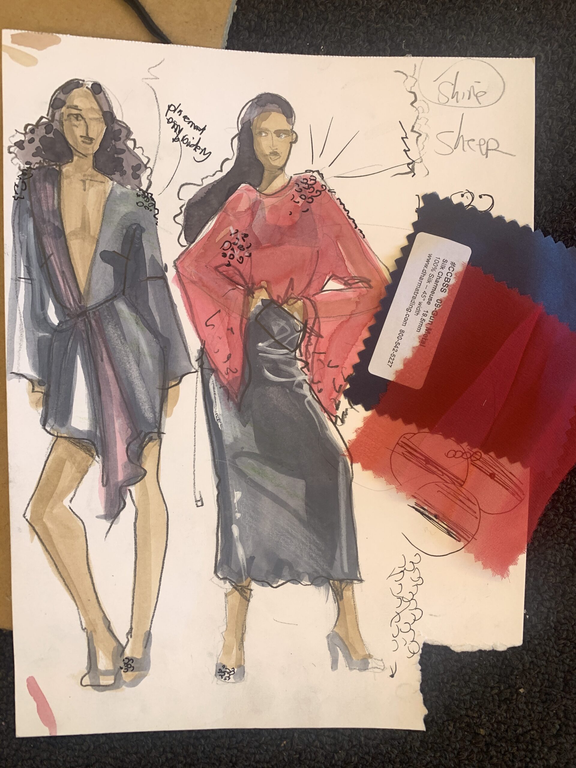 Fashion Illustration and Design Sketches in Gouache from Fashion Design Course by Laura Volpintesta