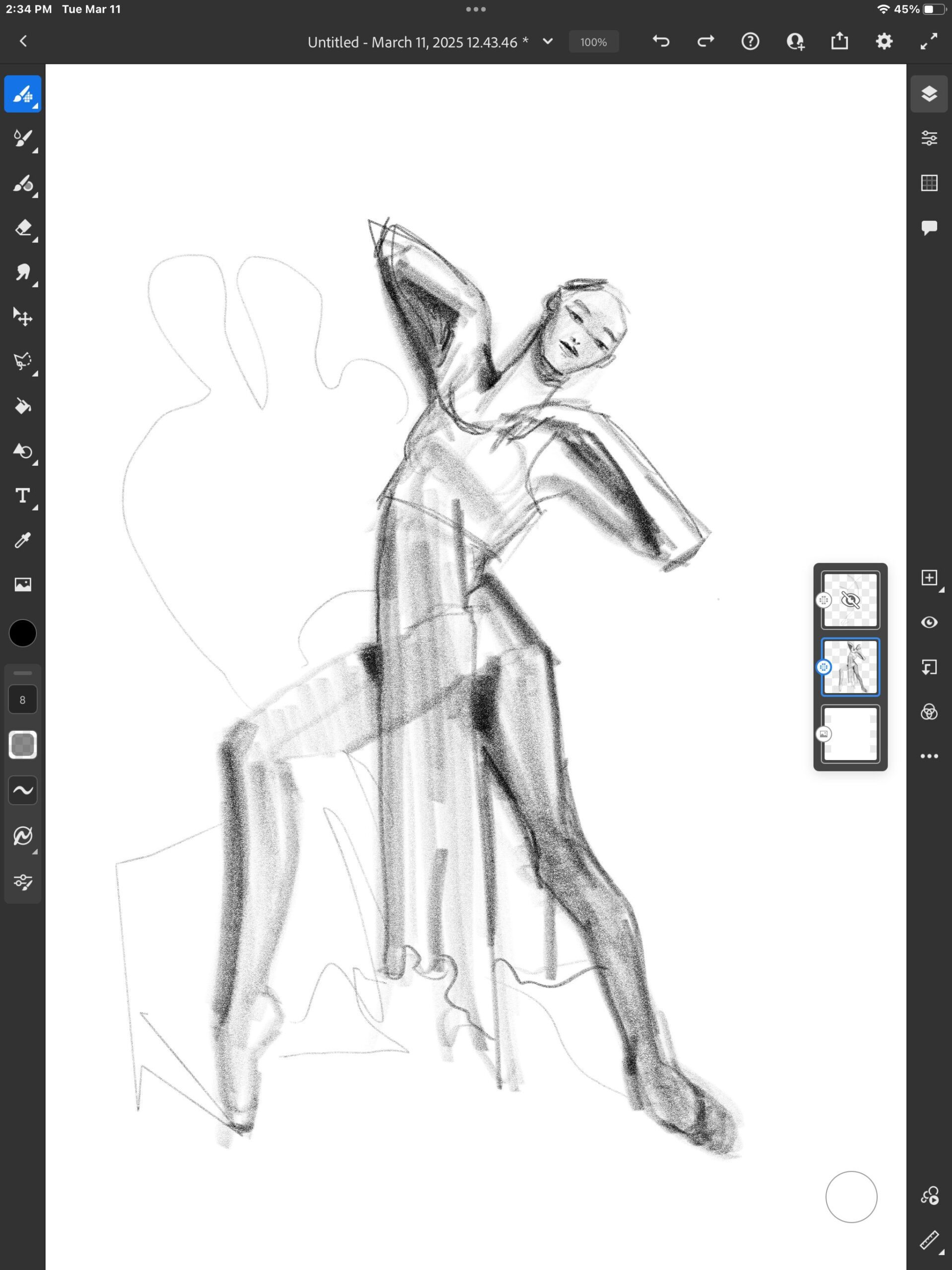 digital fashion illustration sketched live fashion model drawing exercises by Laura Volpintesta online course