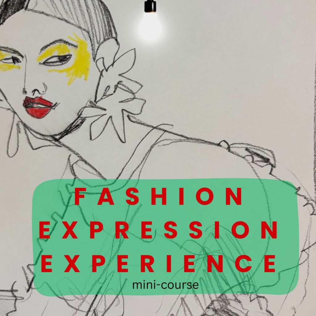 Fashion Expression Experience Embodiment Bundle By Laura Volpintesta , fashion illustration tribe online course.