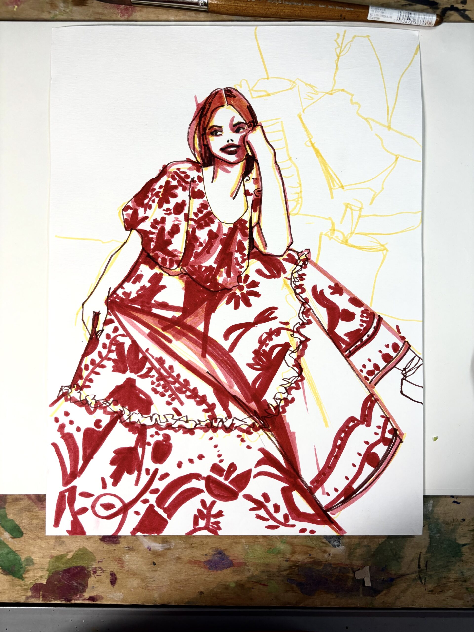 gouache, marker and pencil on bristol board