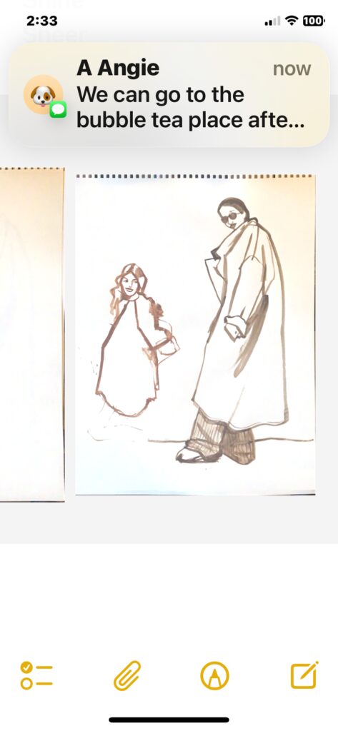 pinstripe trousers, wide leg pants, profile pose, arc, shapes, light and dark, brush, silhouette, studies, shape, shadow, fashion study by Laura Volpintesta