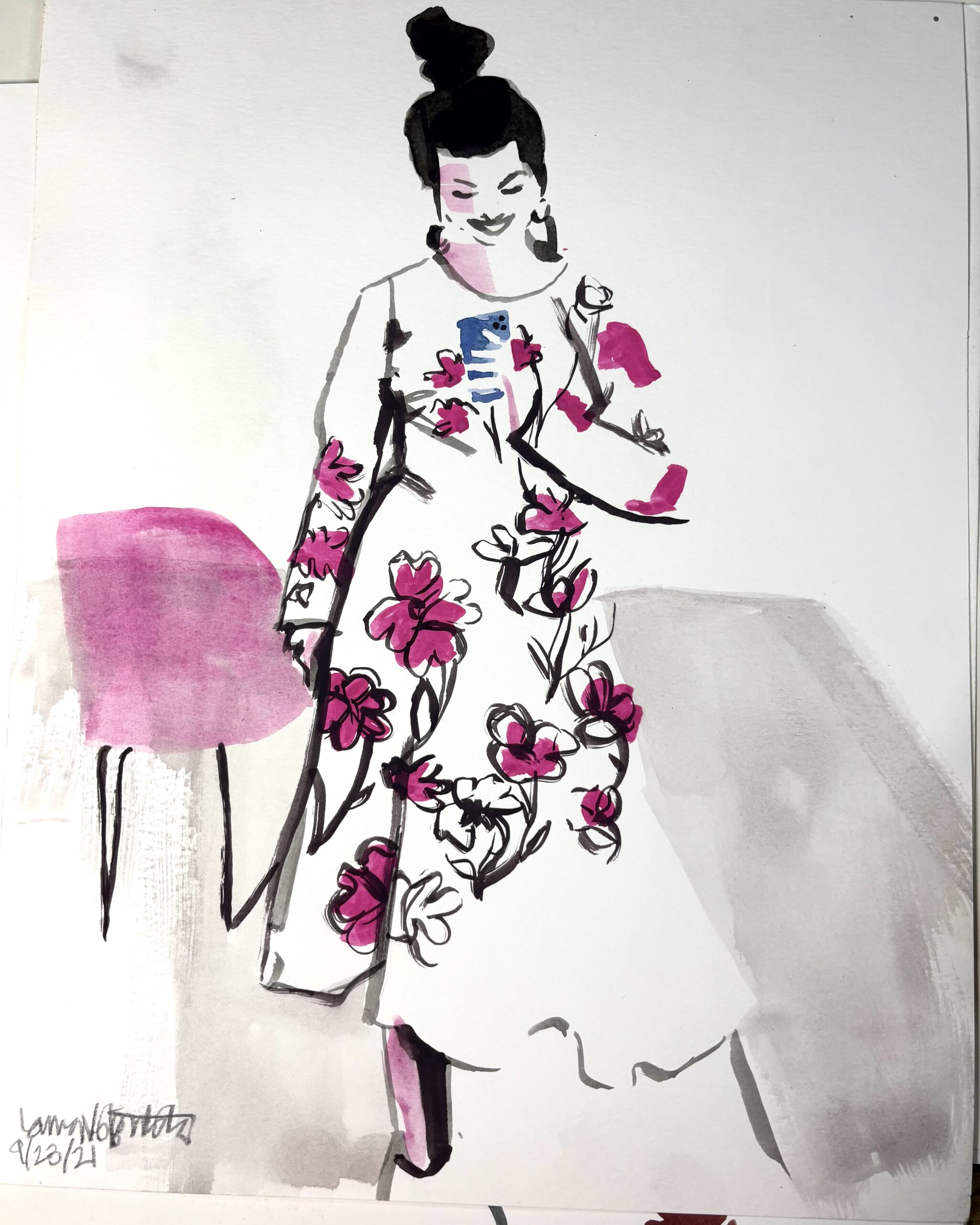 tanya taylor , fashion illustration by Laura Volpintesta 