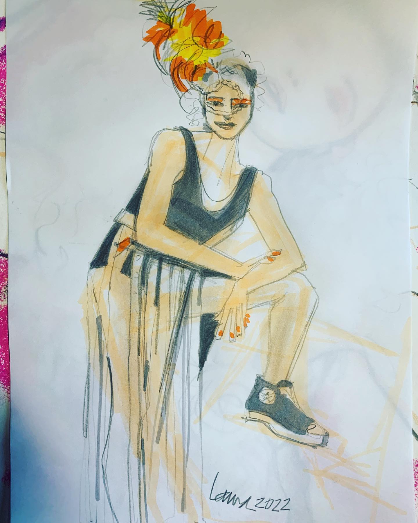 Sketching carnaval: fashion illustration using Markers and pencils by Laura Volpintesta