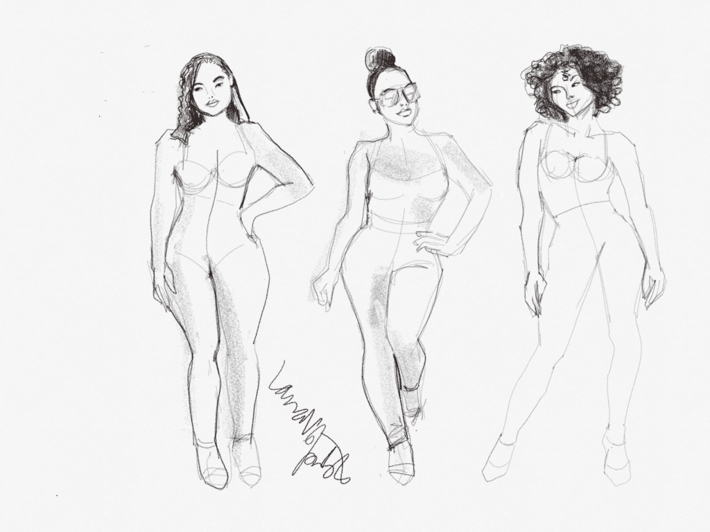 real size fashion croquis proportions, laura volpintesta