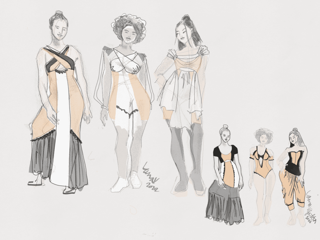 fashion croquis on petite plus size figures