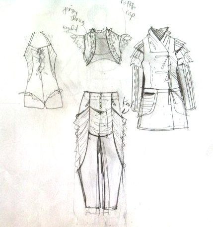 designing gashion via flat sketches by laura Volpintesta