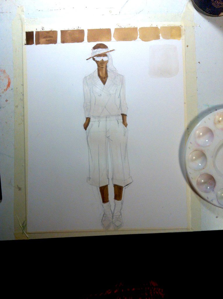 alexandre herchcovitch pencil sketch fashion illustration by Laura Volpintesta