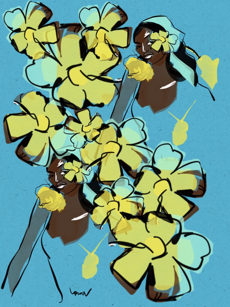 allover printed pattern digital collage tayasui sketches pro app laura volpintesta