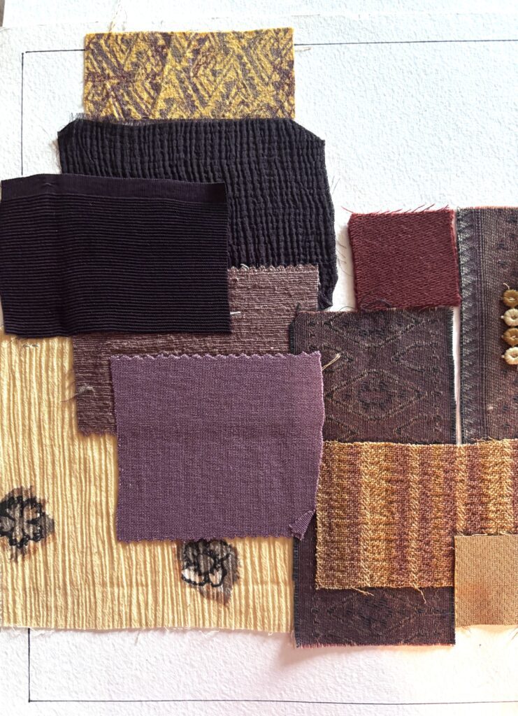 gouache transitional fabric story fashion illustrations, collection, gap project, fabrics, prints, patterns and color by laura volpintesta