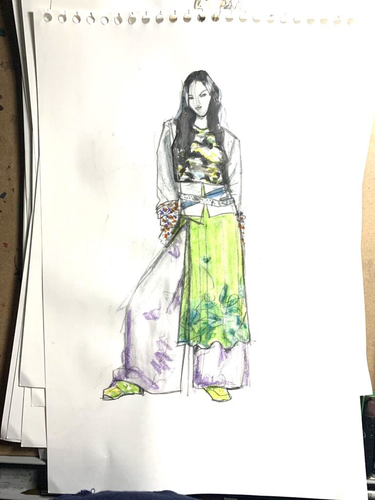 layers colors ink pen asymmetry line pattern print