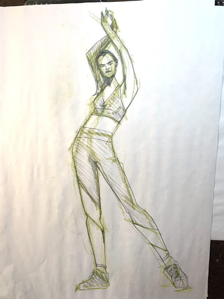model drawing undersketch shading asymmetry figure study gesture copy