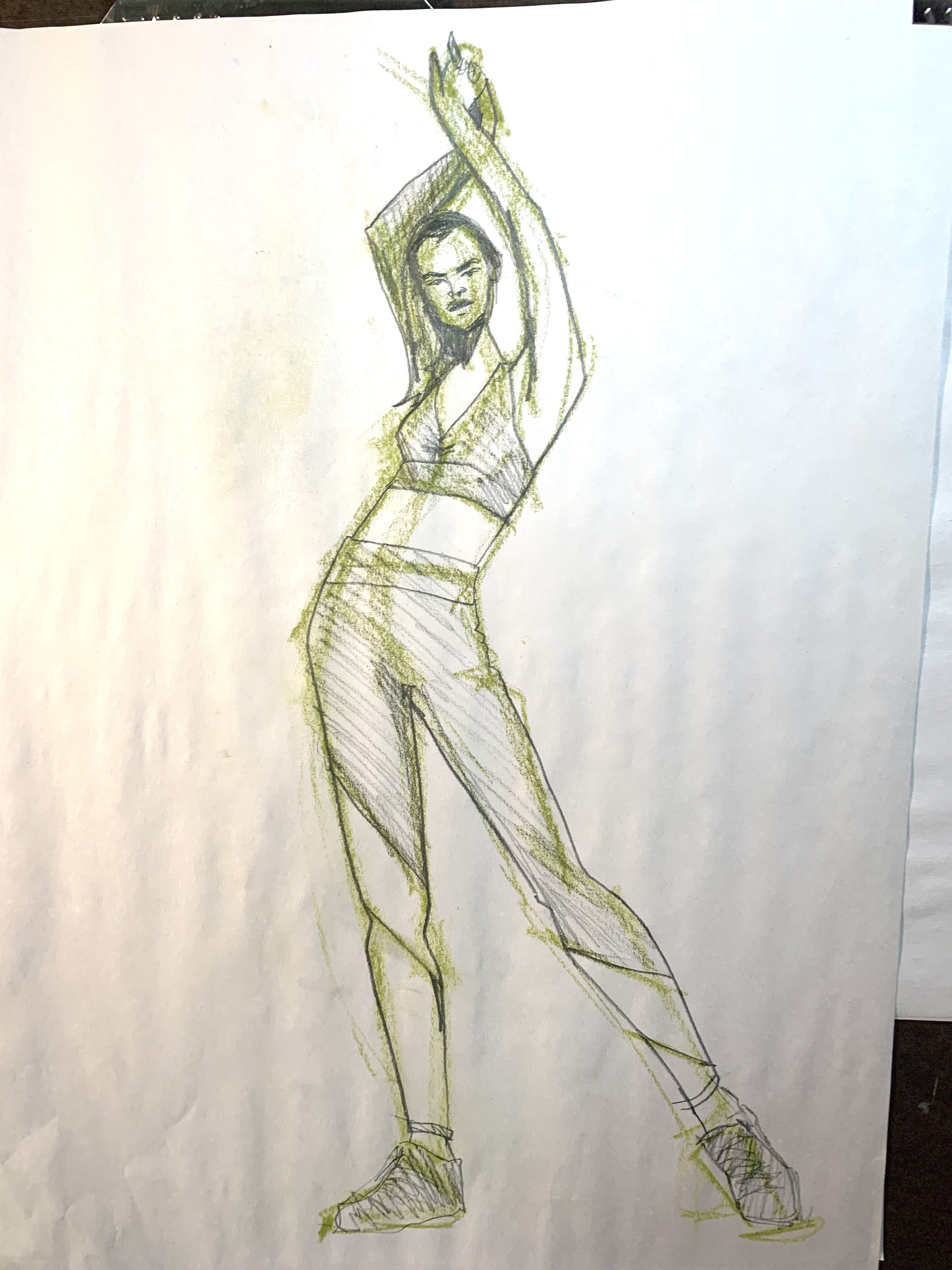 model drawing undersketch shading asymmetry figure study gesture copy