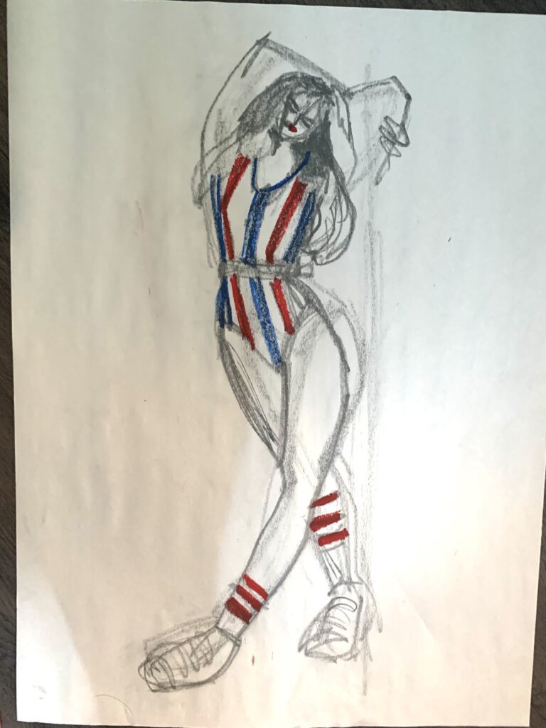 stripes directions s curve gestures copy bodysuit, sneakers, striped socks