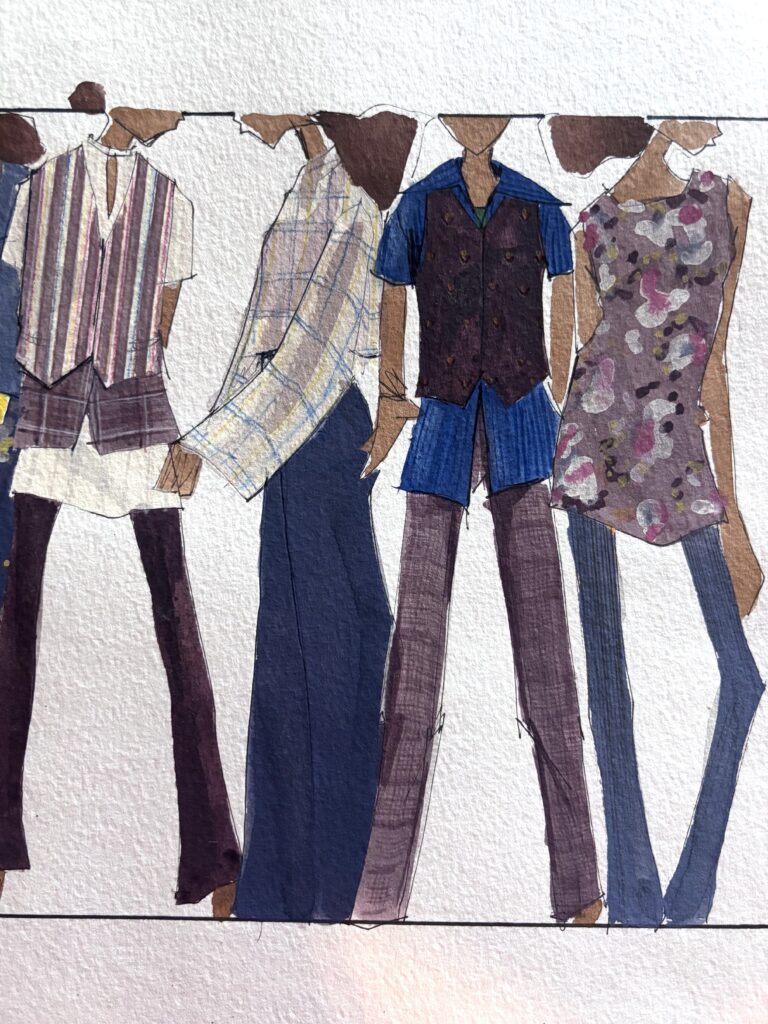 summer gap project color and print gouache studies laura volpintesta layout stripes and prints